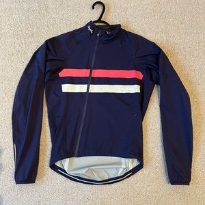 Rapha core rain jacket, size small, pink and white reflective stripe.